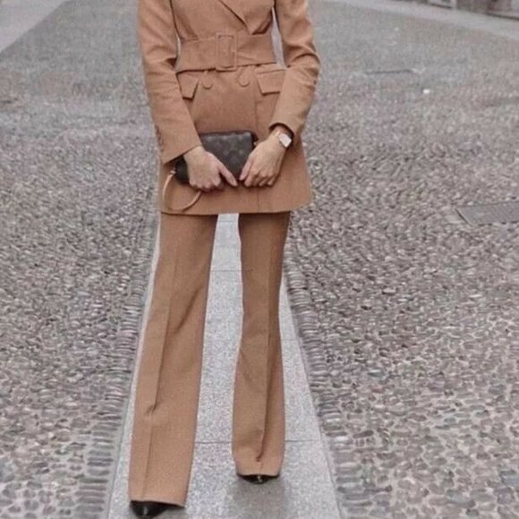 ZARA FLARED PANTS Camel 8135/703 BLOGGER FAVE - Picture 9 of 9